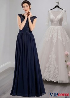 Mother of the Bride Evening Dress with Beading – Floor Length Sleeveless Gown