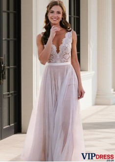 Illusion Neck A Line Lace Wedding Dress