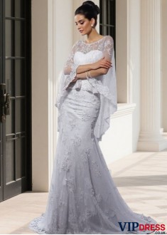 Elegant Beach Lace Wedding Dress with Sweetheart Neckline and Mermaid Silhouette