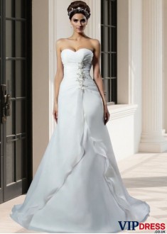 Satin Lace Up A-Line Wedding Dress