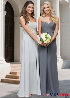 Ruched Sweetheart Neck Bridesmaid Dress | Floor-Length A-Line Gown