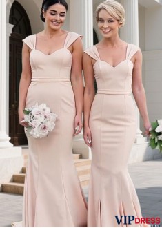 Elegant Sweetheart Neck Satin Mermaid Bridesmaid Dress for Wedding Party