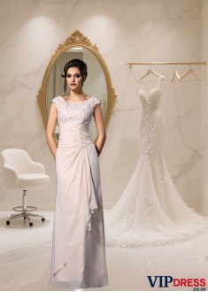 Sleeveless Chiffon A-Line Floor-Length Mother of the Bride Dress with Lace