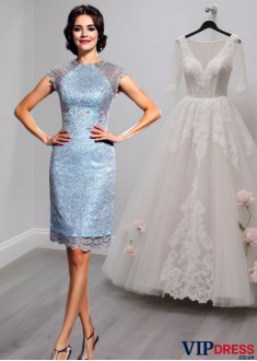 Short Satin Scoop Neck Mother of the Bride Dresses UK with Beading