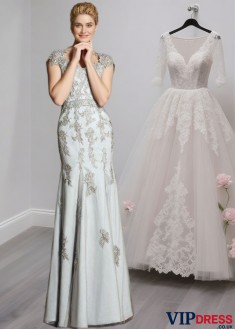  Sweetheart Neck Mother of the Bride Dress with Appliques – Formal Gown