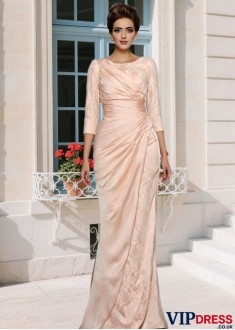Elegant Bateau Mother of the Bride Dress Lace Trumpet Sweep Train