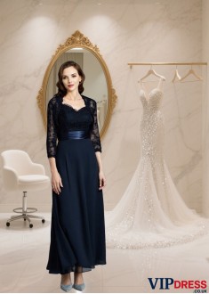 Ankle-Length Chiffon Mother of the Bride Dress with Sweetheart Neckline