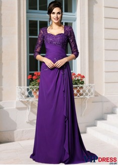 Elegant Applique Chiffon Sweetheart A-Line Mother of the Bride Dress