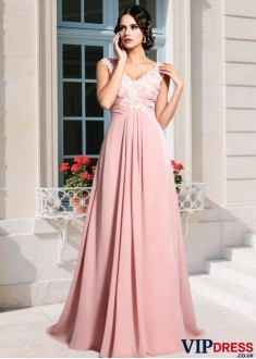 Sleeveless Applique Mother of the Bride Empire Gown