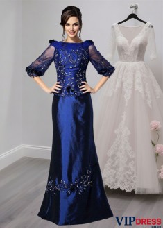 Elegant Taffeta Off The Shoulder A-Line Mother of the Bride Dress with Half Sleeves