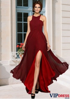 Elegant High Neck Mother of the Bride Dress Chiffon A-Line