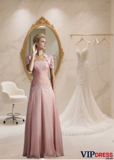 Floor-Length Chiffon A-Line Mother of the Bride Dress with Sweetheart Neckline