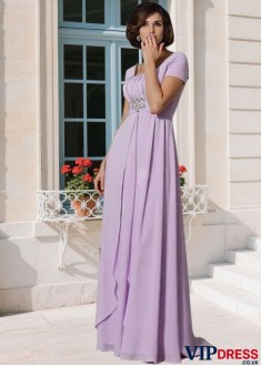 Elegant Chiffon Mother of the Bride Dress – Beaded A-Line, Floor-Length