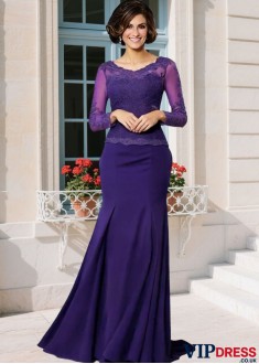 3/4 Sleeve Chiffon Mother of the Bride Dress