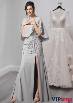 One-Shoulder Chiffon Mermaid Mother of the Bride Dress with Beading