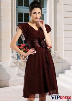 Knee Length Chiffon Mother of the Bride Dress