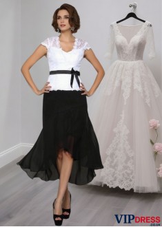 Elegant V Neck Chiffon Asymmetrical Dresses For Mother of the Bride