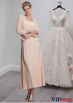 Chiffon Sleeveless Formal Mother Dresses with Straps and Applique