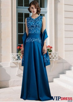 Sleeveless Beaded Mother of the Bride Princess Gown