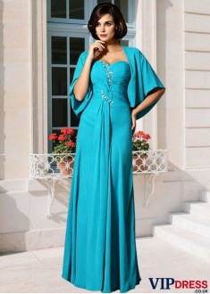 Sleeveless Beaded Mother of the Bride Column Gown
