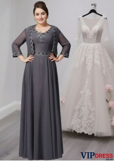Sleeveless Mother of the Bride Dress with Lace Embellishment