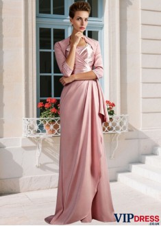 Elegant Straps Satin Sheath Mother of the Bride Dress