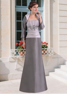 Elegant Strapless Mother of the Bride Dress Taffeta Sheath