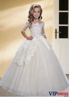 Tulle Ball Gown Flower Girl Dress 