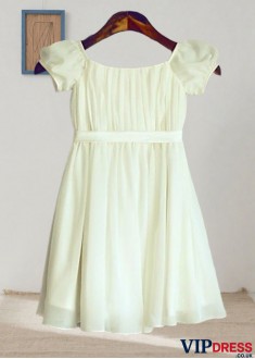 Tea-Length Chiffon Flower Girl Dress