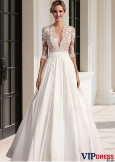 Beach Wedding Dress with Cathedral Train