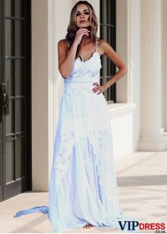 Spaghetti Straps A Line Wedding Dress