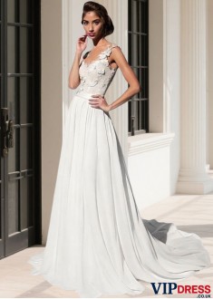 A-Line Chiffon Beach Wedding Dress