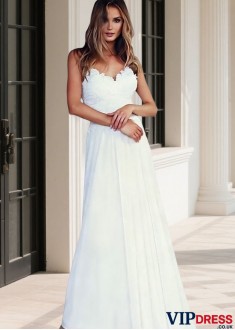 A-Line Chiffon Beach Wedding Dress
