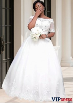 Plus Size Tulle Ball Gown Wedding Dress