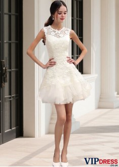A Line Short Wedding Dress