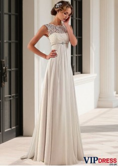 A Line Empire Beach Wedding Dress