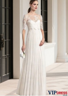 Elegant A-Line Beach Bridal Gown – Lace & Tulle Bateau Neck Wedding Dress