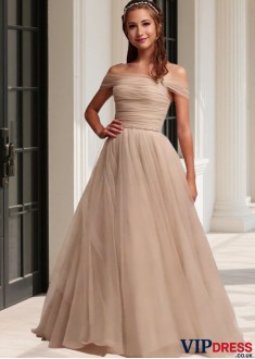 Satin A-line Wedding Dress with Illusion Sleeves