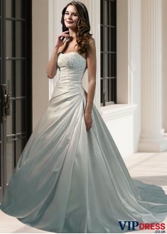 A-Line Satin Wedding Dress