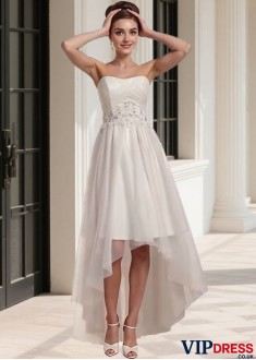 Strapless Short Wedding Dress – Tulle A Line Bridal Gown UK