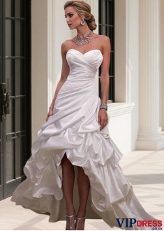 Asymmetrical A Line Wedding Dress