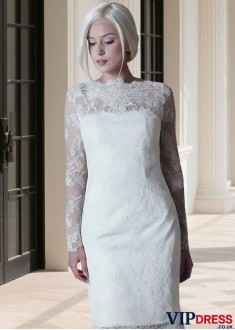 High Collar Tulle Bridal Dress