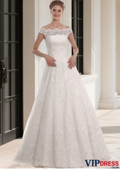 Off-the-Shoulder Lace Wedding Dresses – A Line Bridal Gown Online