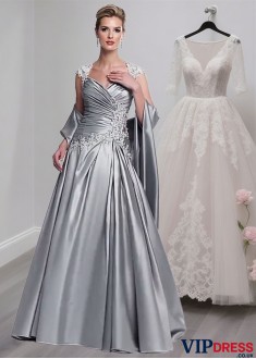 Queen Anne Neck Taffeta Mother of the Bride Dress – Formal Gowns UK