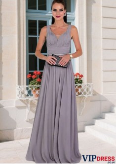 Chiffon V Neck A-Line Mother Dress