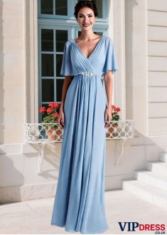 Chiffon V Neck A-Line Mother Dress