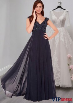Chiffon A-Line Mother of the Bride Dress for Evening – Full Length