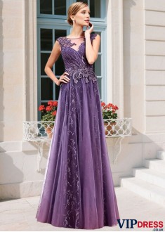 Tulle A-line Mother of the Bride Gown