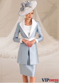 Lace Satin Mother of the Bride Dress with Jacket – Knee Length Elegance Online