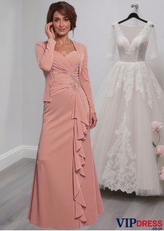 Best Mother of the Bride Dress with Jacket – Full Length Sheath Gown